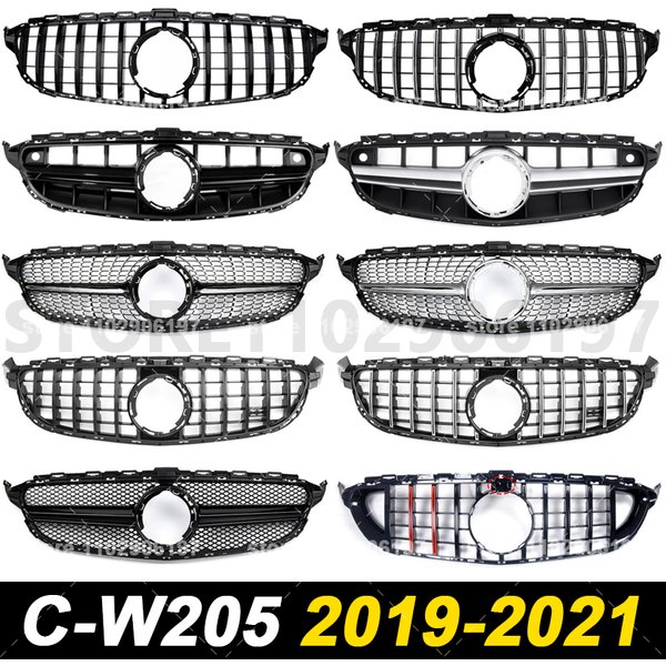 Grille de course en maille pour pare-choc, pour Mercedes Benz C180 C200 C220 C250 C260 C300 C350 C400 C450 C43 C63 AMG, 2019 – 2021