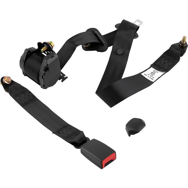 1x 3 Point Adjustable Belts Universal For Rear Side Seats Of Trucks for Universal 3-Point Inertia Seats Belt Kit Car Truck Adjustable Black
