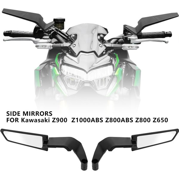 Motorrad Seite Spiegel Für Kawasaki Z1000 Z900 Z800 Z750 Z650 Z400 Z300 Z250 Z125 Rückspiegel Kits Drehen Einstellbar