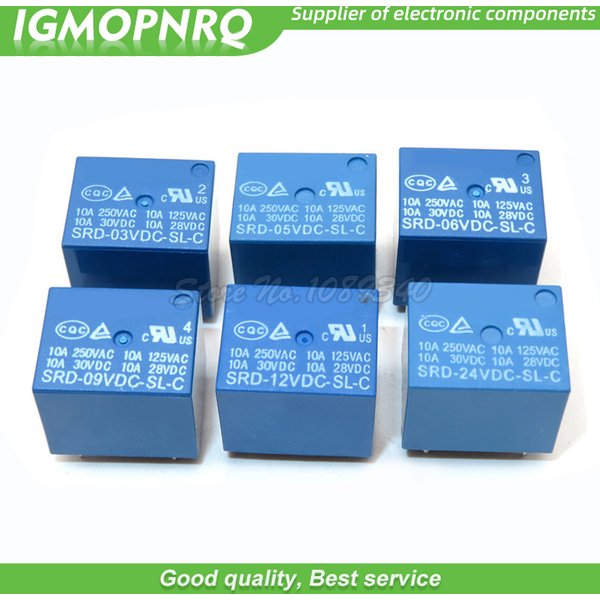 5PCS Hohe Qualität Relais SRD-03 05 06 09 24 12VDC-SL-C 5PINS 3V 5V 6V 9V 24V 12V Relais IGMOPNRQ