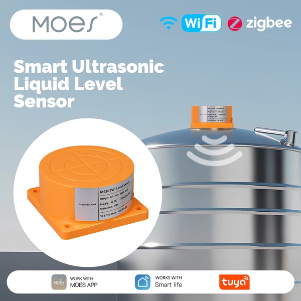 MOES – détecteur de niveau d'eau ultrasonique WiFi/ZigBee, moniteur de réservoir intelligent avec alarmes en temps réel, télécommande avec application Tuya