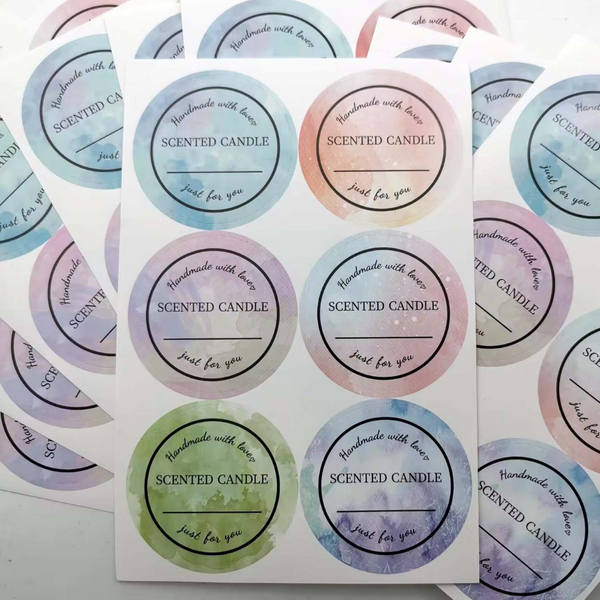 60pcs Creation Candle Label 2 Inch Stickers for Candle Making Supplies Candle Tins Container Jars with Lids Boxes Packaging