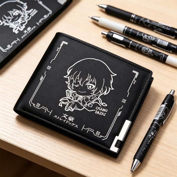 Bungo Streunende Hunde Anime Kurze Brieftasche Frauen Cartoon Geld Tasche Dazai Osamu Student Id-kartenhalter Pu Leahter Mädchen Geldbörsen cartera