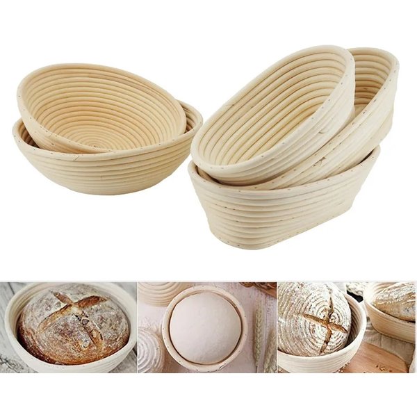 Natural Rattan Fermentation Wicker Basket Dough Basket Baguette French Bread Basket Mass Proofing Baskets Banneton Baking Tools