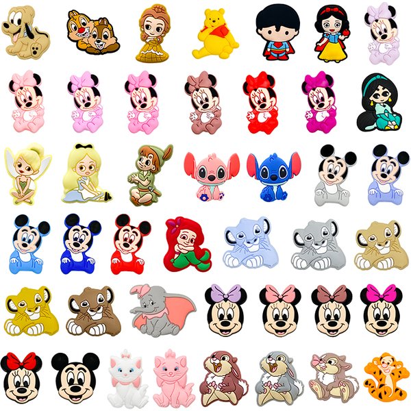 10 perles en silicone motif dessin animé pour sucette de bébé, accessoires de chaîne de sucette, ornements