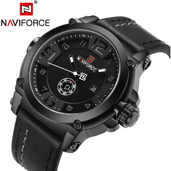 NAVIFORCE Top marque de luxe hommes sport militaire montre à Quartz homme analogique Date horloge bracelet en cuir montre-bracelet Relogio Masculino