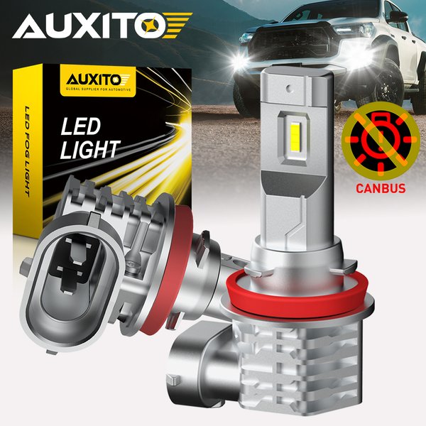2X H11 H8 LED-Nebelscheinwerfer Canbus 9005 HB3 9006 HB4 LED-Nebelleuchten Fehlerfreie Lampen 12V 55W CSP-Chip 6500K Weiß 360 AUXITO H11