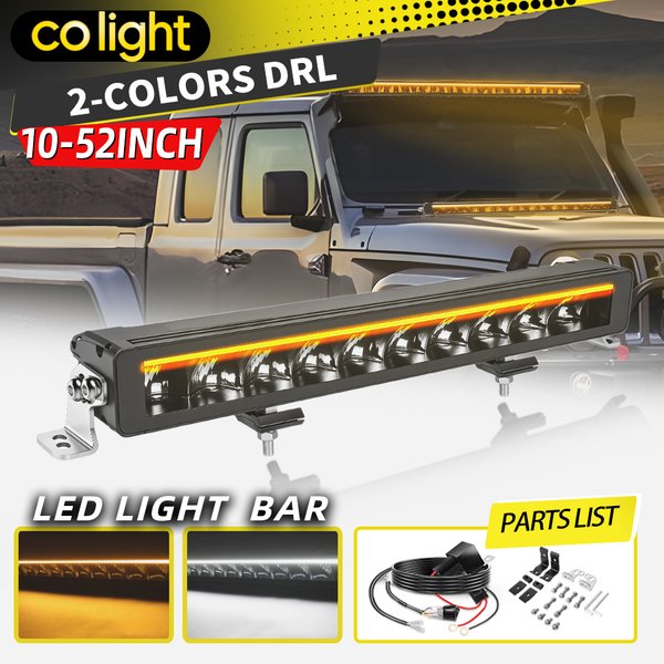 colight Offroad 40 Zoll Einreihige LED-Lichtleiste 32 Zoll LED-Arbeitsscheinwerfer Weiß-Amber Zweifarbige Zusatzlampe 12V 24V Für SUV, Pickup, 4WD, Boot, LKW, Offroad-Nutzung