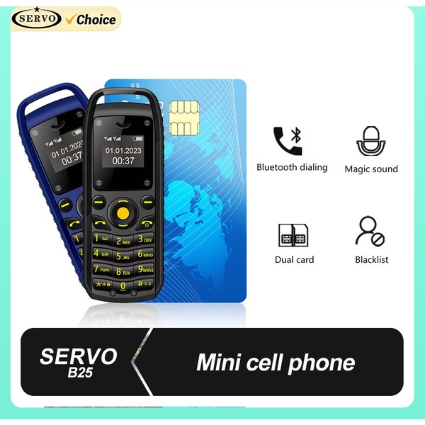 SERVO Mini telefon komórkowy 2 karty SIM Magic Voice Bluetooth Dialing Blacklist Low Radiation Najmniejsze telefonki komórkowe z przyciskami Cztery kolory