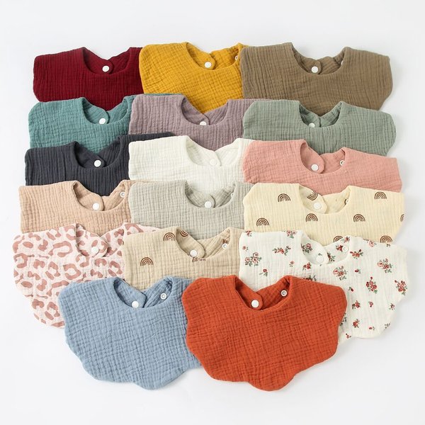 Bavoirs en coton doux imprimé pour bébé, couleur unie, bavoirs pour nouveau-né, Bandana, écharpe pour enfants, garçons et filles, serviette d'alimentation pour salive