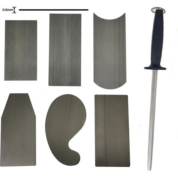 7-teiliger Schaber-Polierer mit 6-teiligem mehrfach geformtem Schaber-Set, 3 Rechteckig, 1 abgeschrägt, 1 gebogen (konvex und konkav), 1 Schaber