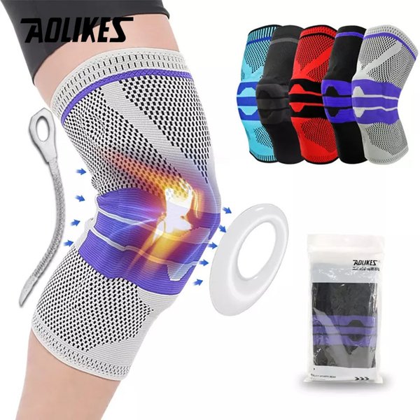 AOLIKES Kniebandage für Männer und Frauen, Silikongel, Federunterstützung, Knieschützer, Workout, Meniskusriss, Gelenkschmerzen, Linderung von Kniehülse