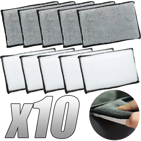 2-10Pcs Weiche Doppel Seite Mikrofaser Schrubben Schwamm Auto Leder Reinigung Mikrofaser Handtuch Wachs Schwamm Auto Detaillierung Werkzeuge