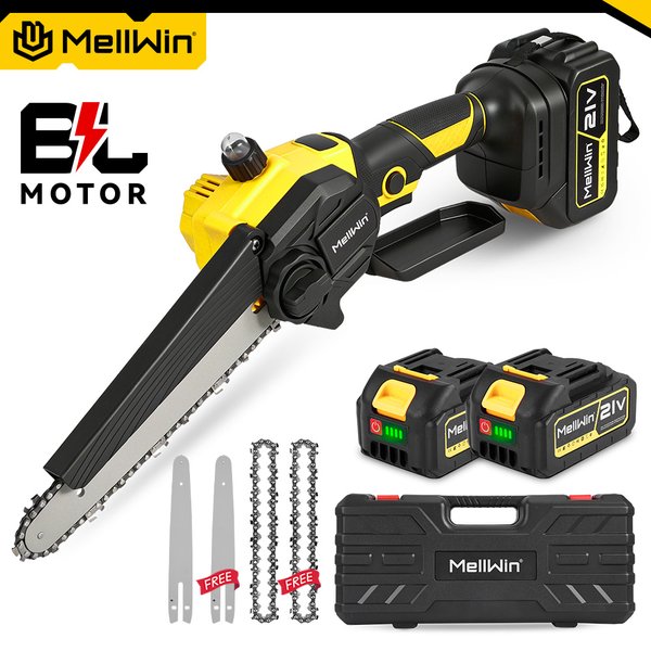 Scie à chaîne électrique sans fil MELLWIN 8 pouces, scie électrique portable, outil de jardinage, scie d'élagage pour batterie Makita 18v
