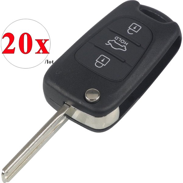 jingyuqin 20pcs/lot 3 Buttons Flip Remote Key Shell for Hyundai IX35 For Kia Folding Key Fob Case Replacement