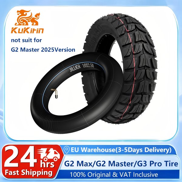 EU-Lagerreifen für Kukirin G2 Master/G2 Max/G3 Pro Smart Elektroroller Original 10×2.5 Schlauch 255x80 Vorder- und Hinterreifen