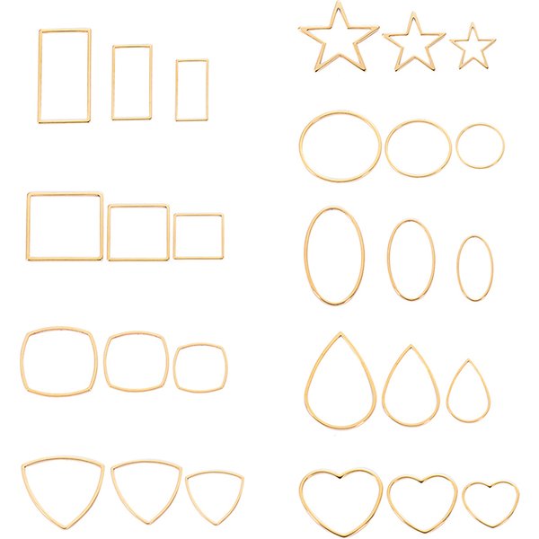 20 Stück 3 Größen Gold Edelstahl Charm Anhänger offene Lünetten hohl gepresste Harzrahmen Form Lünette DIY Schmuckherstellung Zubehör