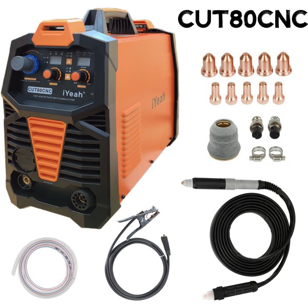 CNC Non-HF Pilot Arc CUT80 CNC iYeah Plasma Cutter 220V/380V 80A Maschine Mit PT80/PTM80 gerader Brenner einfacher Ausschnitt 35mm