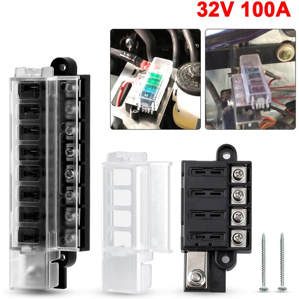 4/8-Wege Auto-Sicherungszubehör 12V 24V Auto-LKW-Sicherungskasten Mittelgroße Einschub-Sicherungen Stromkreisunterbrecher Flachsicherungen Standard ATO ATC