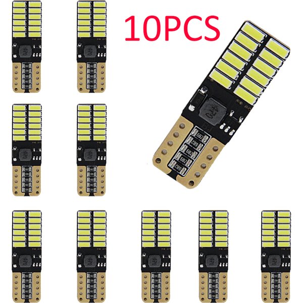 10 pièces T10 led auto lampe voiture camion 12V 24V w5w CANBUS 4014 24smd 6000K lumières de dégagement de lumière lampes de lecture lampe de plaque d'immatriculation