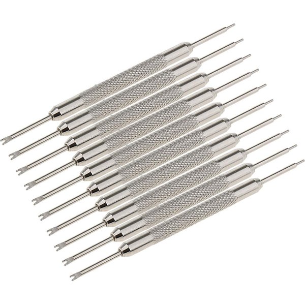 10pcs Prettyia Stainless Steel Watch Band Strap Spring Bar Link Pins Remover Watch Repair Tools Silver Color