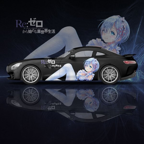 Sexy anime girl re: null 2 stücke auto aufkleber für universal große auto aufkleber auto aufkleber für univers auto karosserie aufkleber dekoration