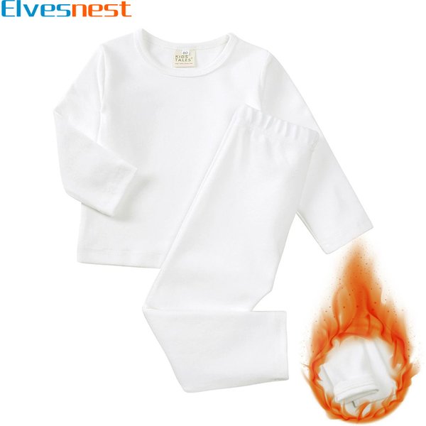 Fashion Solid Toddler Girl Pajamas Set Cotton Long Sleeve Warm Pajamas Pants 2 PCS Winter Pajamas for Kids 1-9 Years