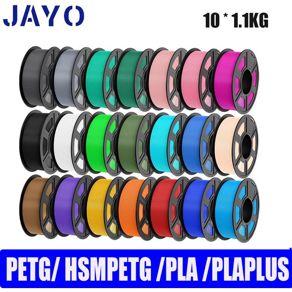 JAYO PETG/PLA PLUS/Hochgeschwindigkeits-Matt-PETG/PLA-Filament 1,75 mm, blasenfrei, glatt, mehrere Farben optional für 3D-Druck, 10 Rollen