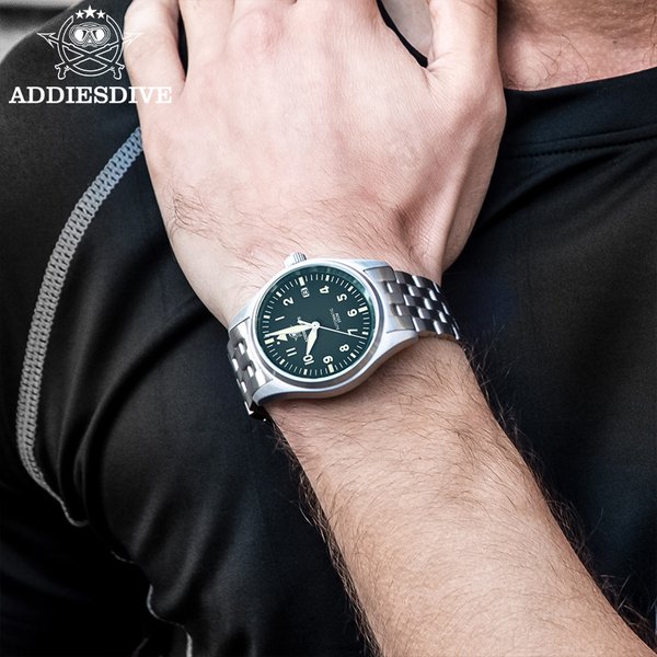ADDIESDIVE MY-H2 Business Automatische mechanische Uhr NH35 Schwarzes Zifferblatt 200M Taucher Wasserdicht Leuchtende Uhren für Männer Reloj Hombre
