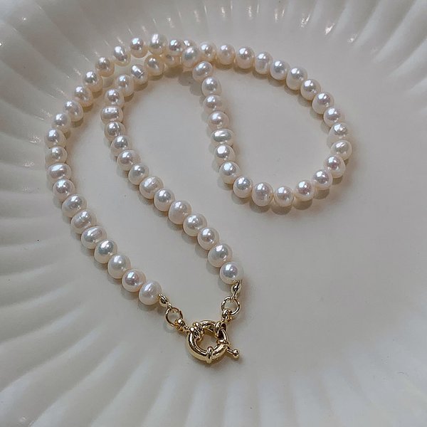 Perle d'eau douce naturelle de haute qualité, or 14K rempli de perles féminines, chaîne, collier, Promotion, bijoux cadeaux pour petite amie