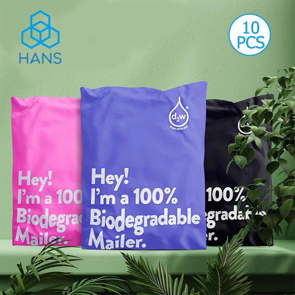 Enveloppes 100% biodégradables D2W Poly 13x10 pouces, 10 pièces, enveloppes compostables, imperméables, extensibles, auto-scellantes, sacs d'expédition
