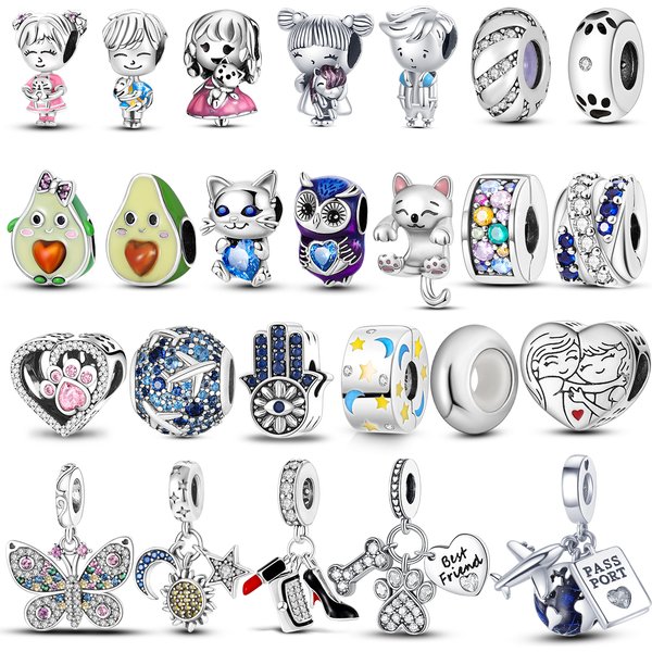 Silver Plated Travel Sunflower Lucky Charms Fit Original Bracelet Dangle Pendant DIY