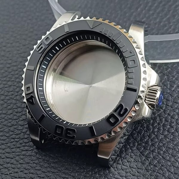 Boîtier en acier argenté/noir GMT de haute qualité, 40.5mm, avec anneau de chapitre, adapté au mouvement NH34 NH35 NH36, boîte de montre en verre saphir