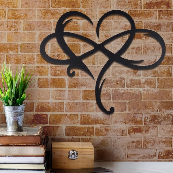 Infinity Heart Iron Wall Hanging Decor Ornament Metal Art Love Wall Decal Pendant Living Room Home Decor Wedding Christmas Gifts