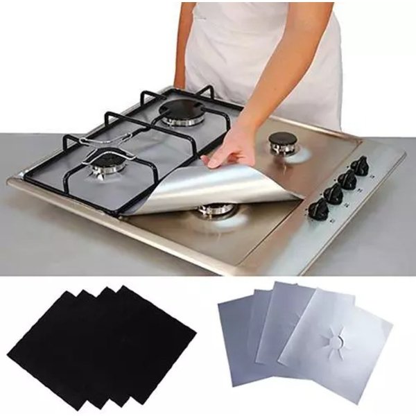 Coussin de protection pour cuisinière à gaz, lavable et réutilisable, anti-graisse et anti-haute température à 343 degrés