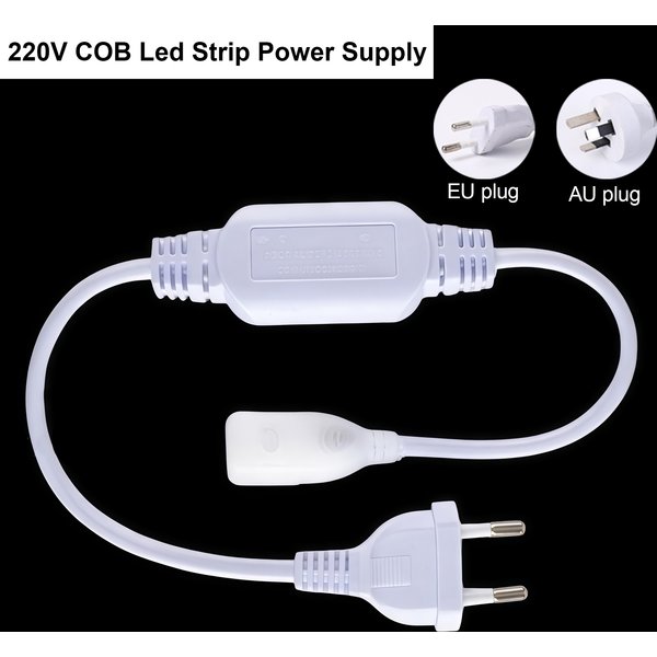 EU AU Stecker Netzteil für 220V COB LED-Streifen mit Dimmer und Zeitschaltuhr, EIN/AUS-Knopfschalter Transformator Netzadapter