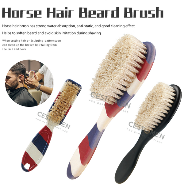 Nouveau barbier professionnel rasage barbe brosse enlèvement cou dépoussiérage cheval cheveux brosses visage moustache Salon nettoyage outils de coiffure