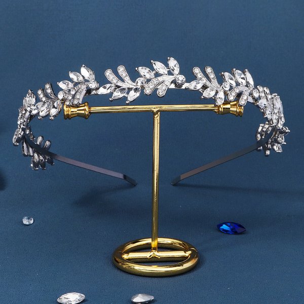Drop Shipping Silver Rhinestone Headband Hot Sale Wedding Bride Crystal Tiaras for Bridal Hairband For Party