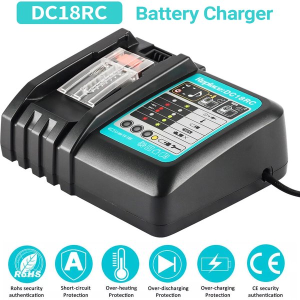 DC18RC Li-ion Battery 3A Charger for Makita 18V 14.4V BL1860B,BL1850B,BL1840,BL1830,BL1820,BL1415,BL1440 Power tool Charger