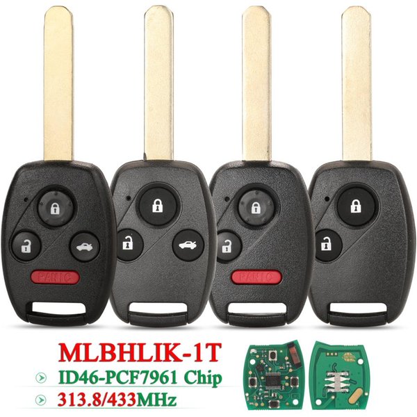 Jingyuqin 2/3/4 Buttons MLBHLIK-1T 313.8MHZ /433MHz For Honda Accord CRV Acura TL/ZDX Fob ID46-PCF7961 Chip Car Remote Key