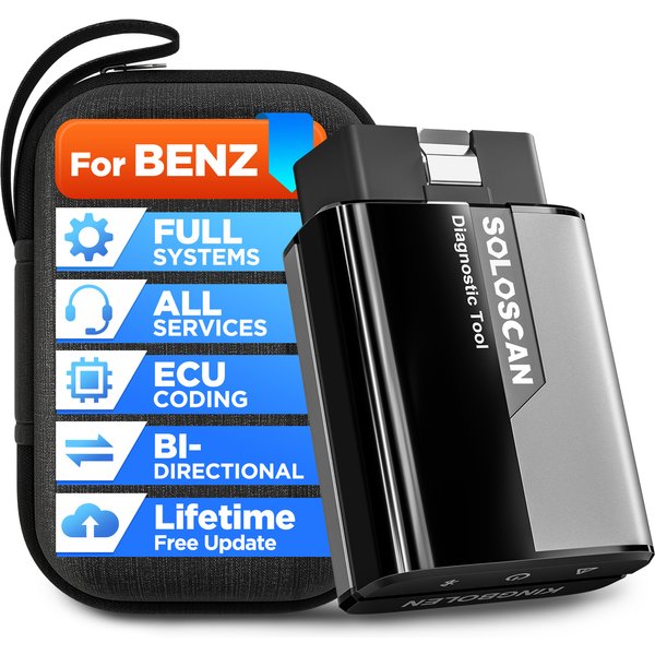 KINGBOLEN Soloscan OBD2 Scanner Bluetooth, Bidirektional 20+ Resets Auto-Diagnosegerät für Benz/BMW/Audi/GM Lebenslang Kostenlos