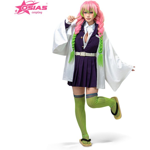 Costume de cosplay Kanroji Mitsuri pour femme OSIAS avec épaulettes rembourrées et broderies
