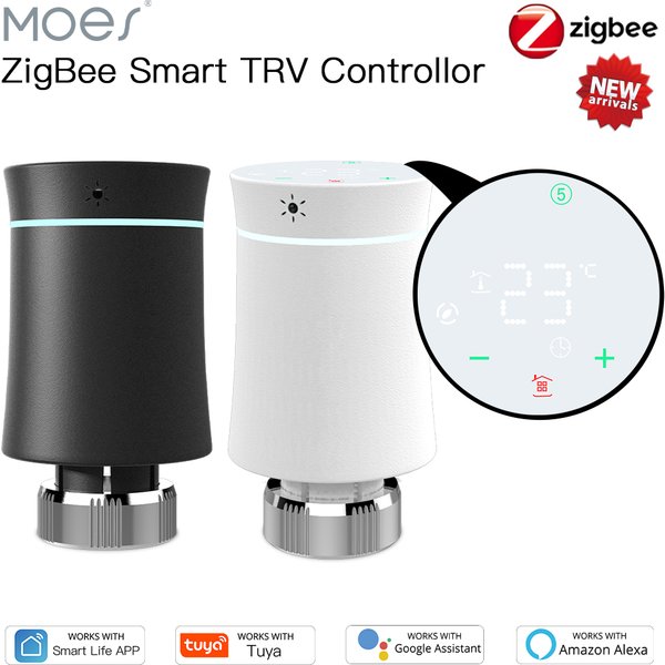 MOES TRV ZigBee 3.0 Tuya nouvelle vanne d'actionneur de radiateur Thermostat Programmable intelligent chauffage de température commande vocale Alexa