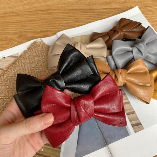 Alte Stil-Wildleder-PU-Leder-Haarspangen, Haarspangen, Federklammern für Frauen, 2024, weiches Kunstleder, geknotete Haarnadeln, Kopfschmuck