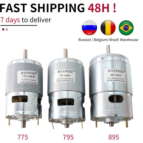 Moteur de broche électrique 795 DC, pour perceuse 24V 80W 150W 288W, moteur à brosse DC 775, moteur de tondeuse à gazon, deux roulements à billes