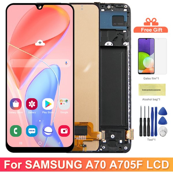 A70 SM-A705F A705FN/DS Display Bildschirm Mit Rahmen Für Samsung Galaxy A70 LCD Display Touchscreen Digitizer Montage Ersatz
