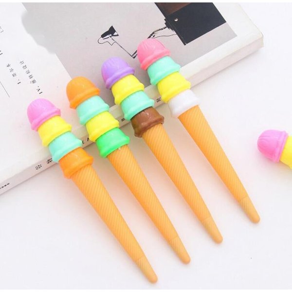 4 Piece Creative Cute Ice Cream Handles Gel Pens Stationery