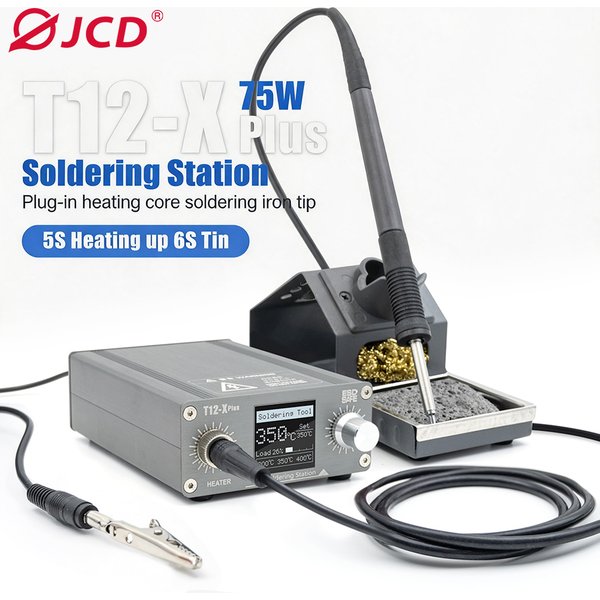 Station de soudage électronique JCD T12-X PLUS avec pointes T12 pour la réparation de circuits imprimés, outils de réparation de cartes de téléphones portables