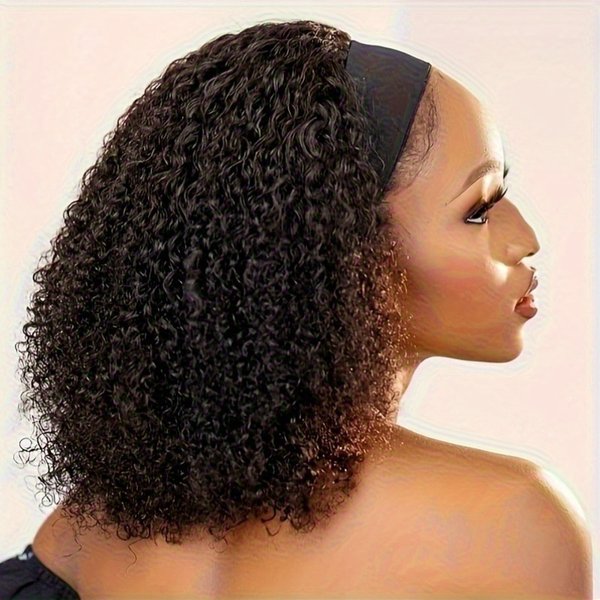 Perruque bandeau en cheveux humains à ondulations profondes, demi-bouclée, boucles Jerry, ondulations naturelles, prête à porter pour femmes, vente de liquidation