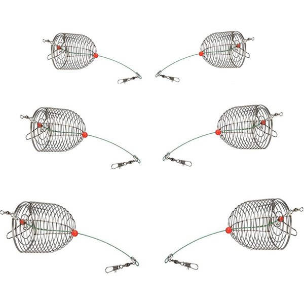 Piège à appâts en acier inoxydable pour la pêche à la carpe, support de panier d'alimentation, matériel de pêche, taille L, M, S disponible, 2 pièces